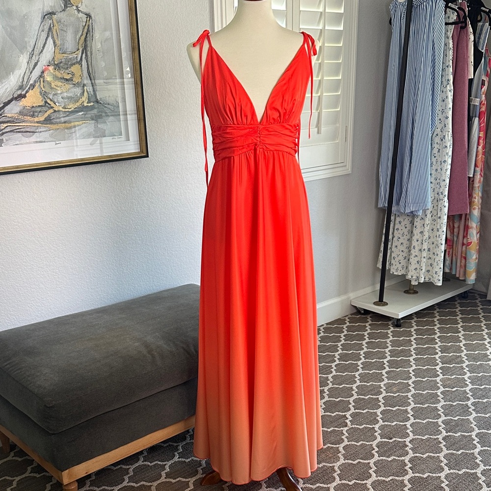 SHEIN Red/Orange Ombré Long Maxi Dress